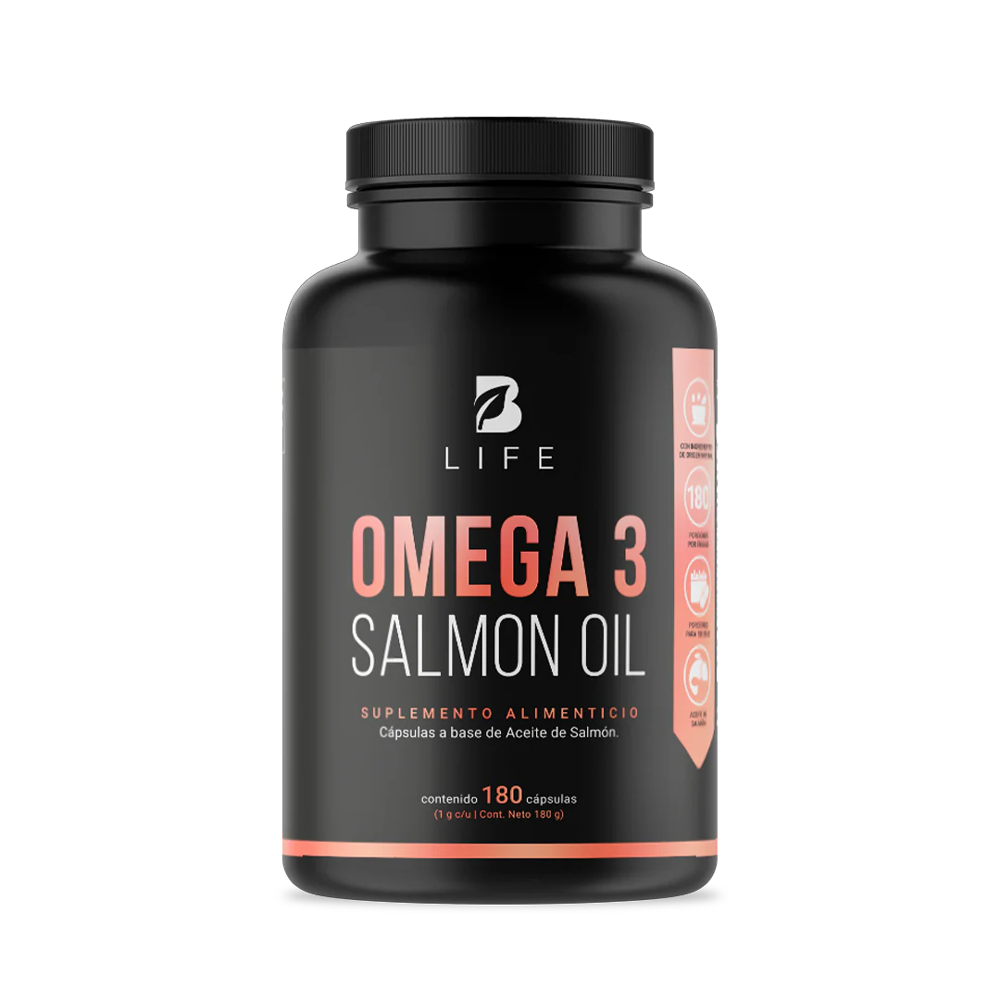 Suplemento Aceite Puro de Salmon 180 Cápsulas Salmon Oil B Life